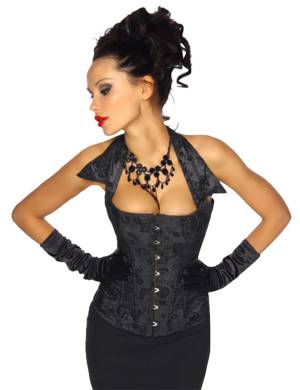 Corsage mit Kragen - Schwarz