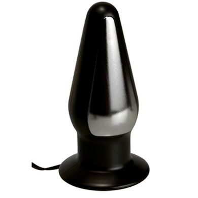Elektrosex Groer Buttplug - Schwarz/Silber