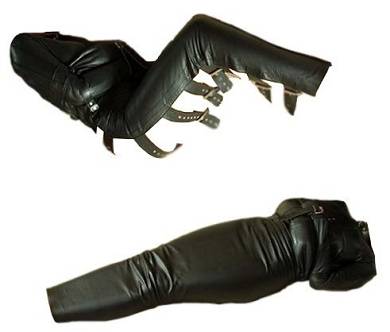 Bondage Leder Schlafsack Zwangsjacke Fesselset Fesseln Hand Fuß Ganz Körper Fes