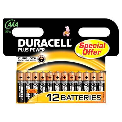Duracell DUR018631 Plus Power AAA Batterien (12er Pack)