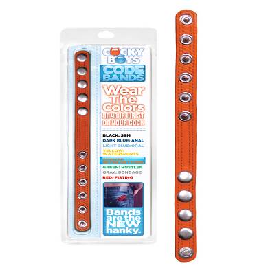 CockyBoys Leather Code Band - Orange - Up for Anything