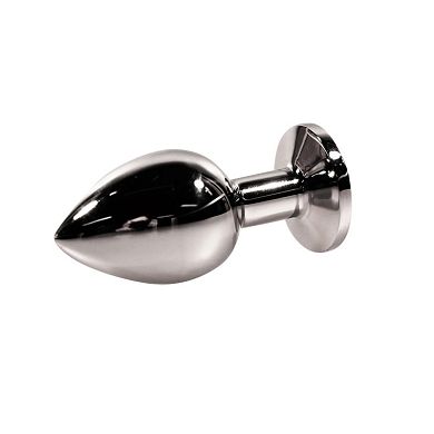 Massiver 38 mm Edelstahl Anal Plug mit geschliffenem Kristall (4 Farben)