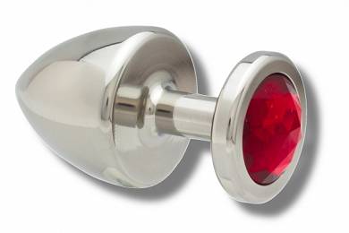Buttplug Edelstahl mit Kristall 40mm vers. Farben