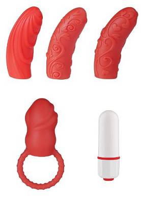 Dream Toys Neon Dreamy Knights. 5 teilig Set 3 Dildos. 1 Cockring. 1 Vibrator. Länge 