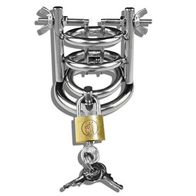 Keuschheitskäfig mit Strech-Dilator #3087. Dehnung 0.60cm-2.50cm. Ring Ø 5.00c