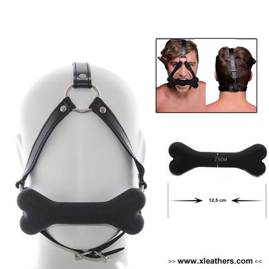 Xleathers Knochenknebel Gag Kopfgeschirr Harness