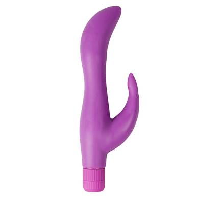 Schlanker Rabbit Vibrator aus Silikon in Violett