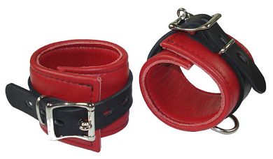 Leder Fufessel BASIC - rot