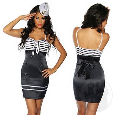 Vintage-Kleid im Marine-Look