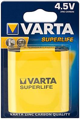 VARTA 02012 101 411 Batterie Zink-Kohle. Block. 3R12. 4