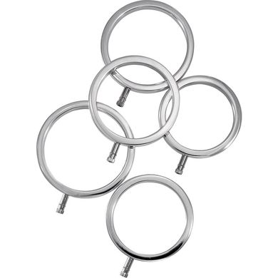 ELECTRASTIM - Solid Metal Cock Ring Set 5 Sizes