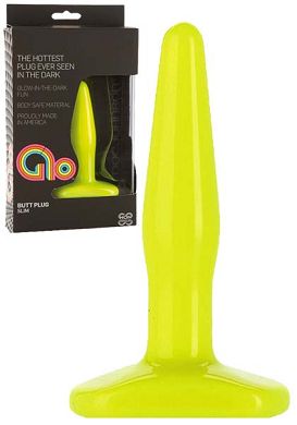 12 x 2,3 cm Doc Johnson GLO Butt Plug slim yellow