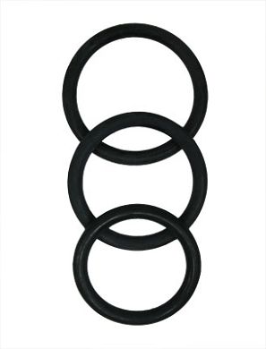 COCK & BALL RINGS Rubber black 3er Se