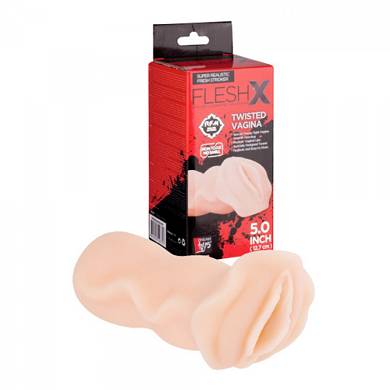 FleshX Twisted Vagina - 12 x 4,5 cm - in Hautfarbe