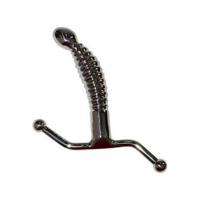 G-Punkt- und P-Punkt-Dildo aus Metall mit Riffeln