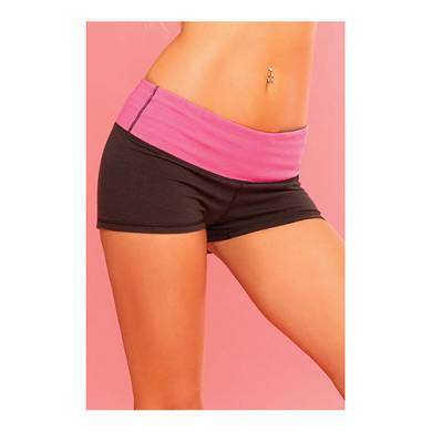 Yoga-Short in Schwarz mit Pink