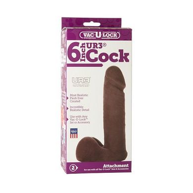 Doc Johnson - Vac-U-Lock Ur3 Cock - 6 inch - brown