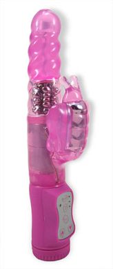 21 x 3 cm SILICONE BUTTERFLY Perlenvibrator in pink