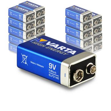 20 x Varta 9V Block High Energy Batterie 6LR61 E-Block Alkaline - 20 Stk