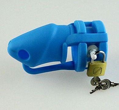 Extasialand Keuschheitskäfig Silikon blau in Large (Male chastity Device) Keuschheits
