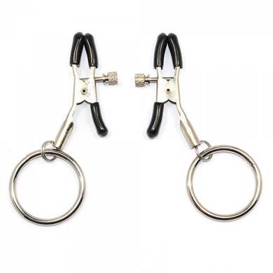 Nippelklemmen mit Ringen - in Silber