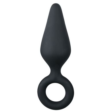 Schwarzer Buttplug mit Zugring - Gro