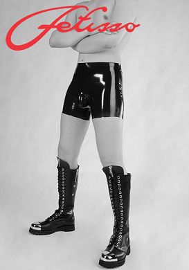 Latex Shorty Men mit Ausbuchtung schwarz