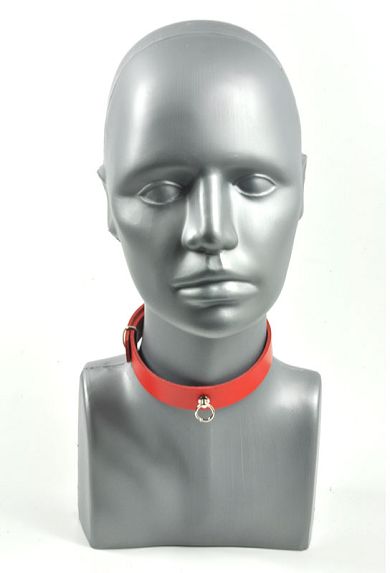 Halsband mit Ring der O ZIERLICH rot
