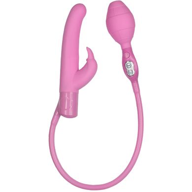 19,5 cm Vibeinflate Pumpdildo mit Vibration und Klitorisreizarm pink