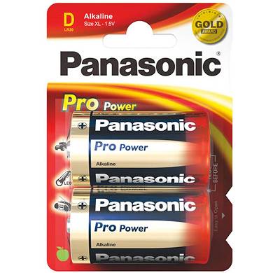 2x Mono-D - PANASONIC - BATTERIEN - LR20 - ALKALINE - PRO POWER - D - 1,5 Volt