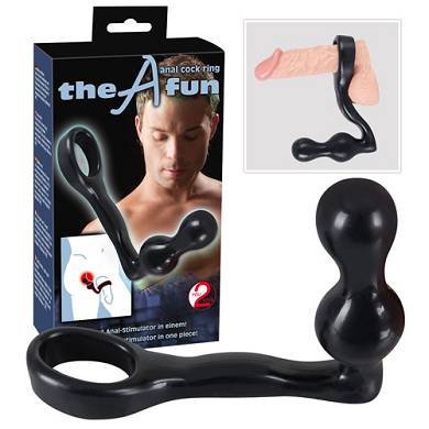 Penisring mit Analplug in Schwarz