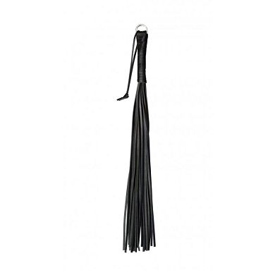 Deluxe feste Leder Peitsche / Flogger aus hochwertigem Rindsleder SCHWARZ - 24 Riemen