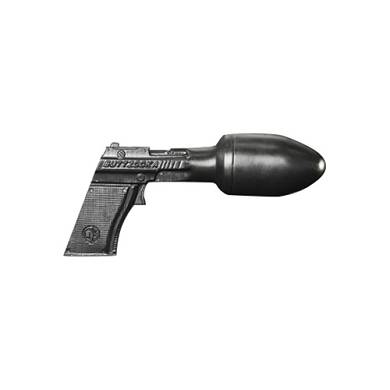 Pistole Buttplug aus Silikon in Schwarz