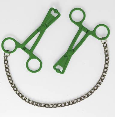 Nippelklemmen in Scheren-Optik an Kette