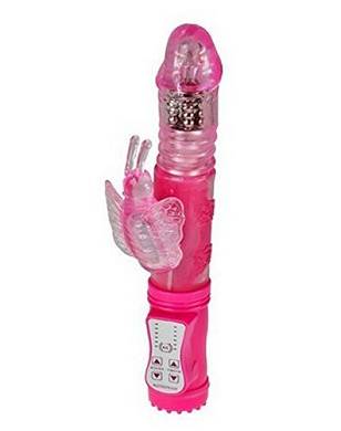 9-Zoll-Schmetterling Thrusting Vibrator Doppel Stimulator 360 Grad drehbaren Masturbieren 