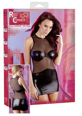 Wetlook-Kleid mit blickdichtem Glanzmaterial