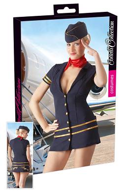 Stewardess Kostm - Blaues Minikleid