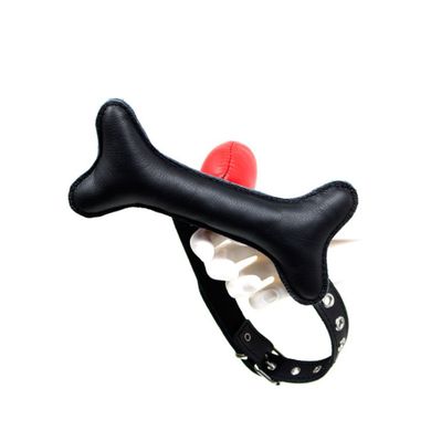 HardcoreDeLuxe Leder Mundknebel BONE black/red