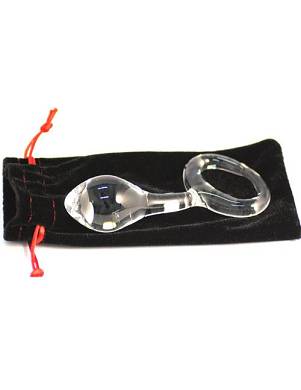 Analplug aus Glas mit Haltering transparent