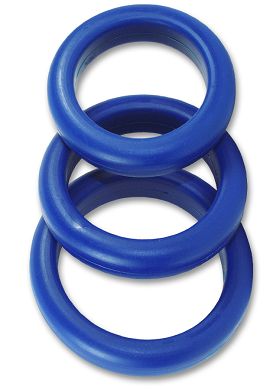 3 er Silikon Cockring Set - Cockstar Blue Boy Rings
