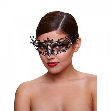 Venezianische Maske "Paramour" - in Schwarz