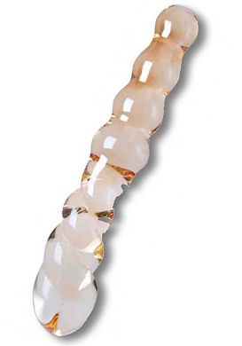 22 x 2,3 - 4 cm Glasdildo - Glassvibrations The Golden Love