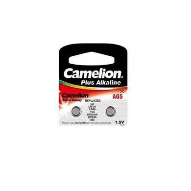 2x Batterie Knopfzelle AG5 Camelion Plus Alkaline 1,5V - LR754, G5, LR48, 193