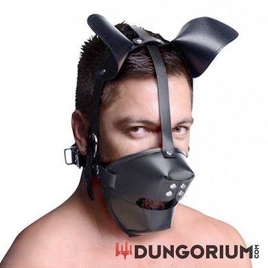 Puppy Play Maske Mit Ballknebel - Schwarz
