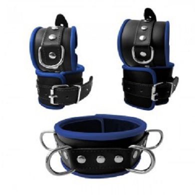 Leder Fesselset Blau