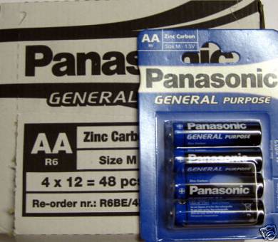 96 x PANASONIC BATTERIE R6 1.5V MIGNON ZELLE AA BATTERIEN LR6 24 x 4 er Pack