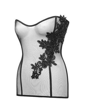 transparentes Mieder AMOROUS mit Stickerei