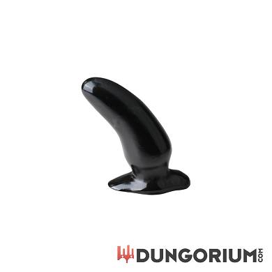 All Black Gebogener Dildo in Schwarz 13 cm