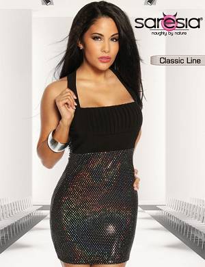 Cocktail-Kleid schwarz mit Glitzer