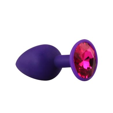 Buttplug Analplug XXL Silikon in aufregendem purple mit pink Kristall - BDSM Bondage SM